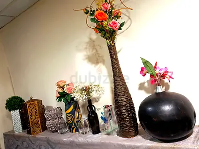 Assorted decorative vases and tabletop decor - set of mixed pieces