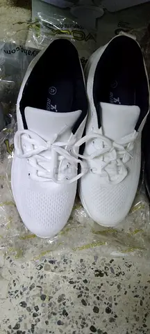 White casual sneakers - lightly used, size not labeled