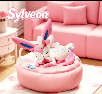 Sylveon plush toy - soft pink Pokemon-inspired cuddly figure