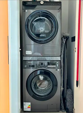Free Delivery SAMSUNG 9KG Washer 9KG Dryer Separate Set Latest Model With Digital Clock 60x60 cm