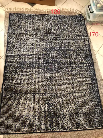 Used navy and beige modern rug 120x170 cm - good condition