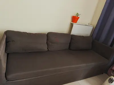 3-seater grey fabric sofa - good condition