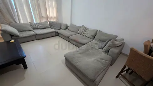 Pan Home pianca feather 🪶 filled modular sofa with footstool