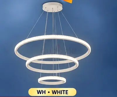Modern LED Ring Pendant Light - 3-Tier White Chandelier led 3color.size 60.40.20