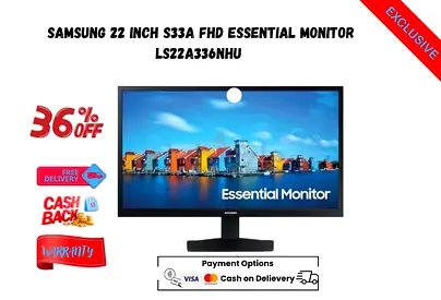 Samsung 22 Inch S33A FHD Essential Monitor LS22A336NHU-FREE DELIVERY-WARRANTY