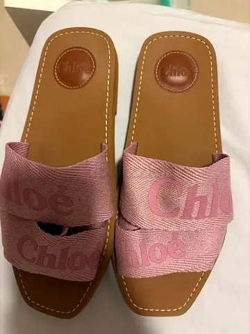 Chloé pink fabric slide sandals - size not specified, gently used seebychloe