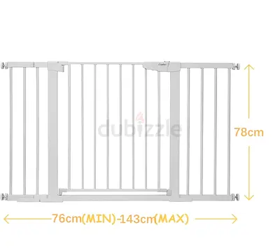 Cumbor Auto Close Safety Baby Gate - Extra Wide (76-143cm) with Extensions