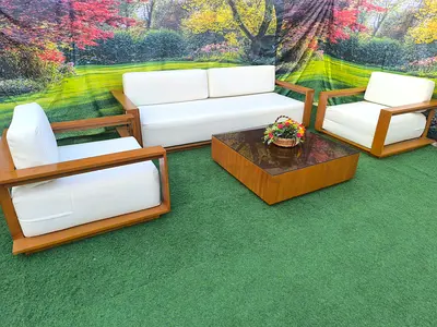 Premium XL Luxury Solid Wood Outdoor Garden Sofa Set
