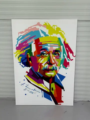 Colorful Pop-Art Einstein Canvas Print - 60x80 cm (approx)