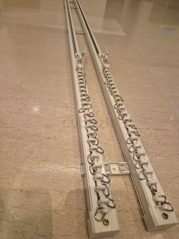 White curtain ceiling/wall curtain tracks with gliders. Curtain Rail. Single: 330sm or double 165sm