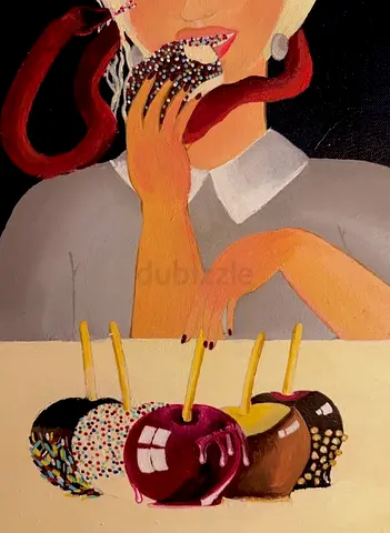 Hand-Painted Pop Art Candy Apples Canvas Painting