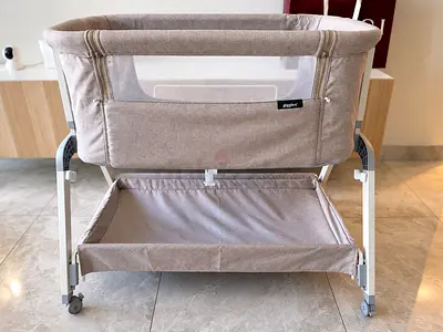 Giggles Bedside Bassinet / Co-Sleeper with Storage & Toy Arch