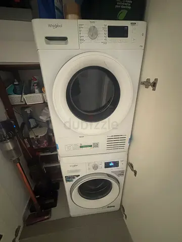 Whirlpool front load washer and dryer set - good condition, but both are leaking a bit. 8 kg each