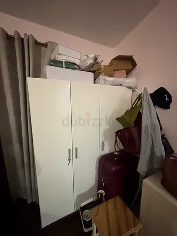 White 3 Door Wardrobe / Armoire in Good Condition