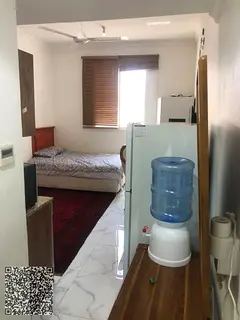 Furnished studio for monthly rent in Al Rawda 1, Ajman, located next to Al Hamidiya Police Station.