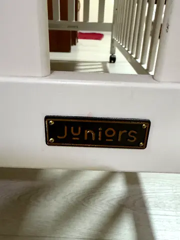 White Junior's Wooden Baby Crib - Good Condition