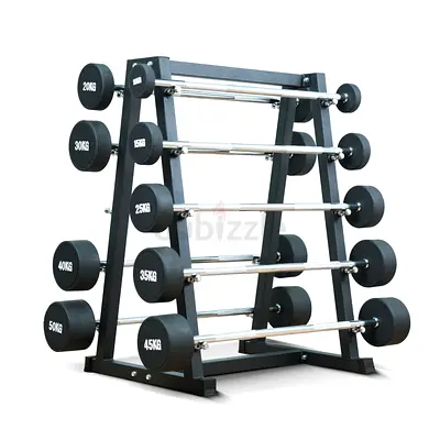 Harley Fitness TPU Fixed Straight Barbell Set with Rack (10 - 50Kg)
