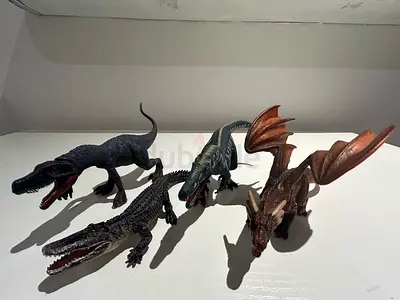 Collection of 4 Dinosaur & Dragon Action Figures - Good Used Condition