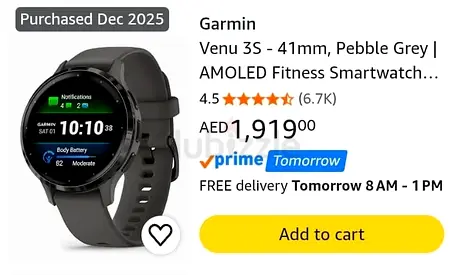 Garmin Venu 3S 41mm AMOLED Smartwatch – Pebble Grey