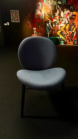 Modern upholstered lounge chair with rounded back (2 units)