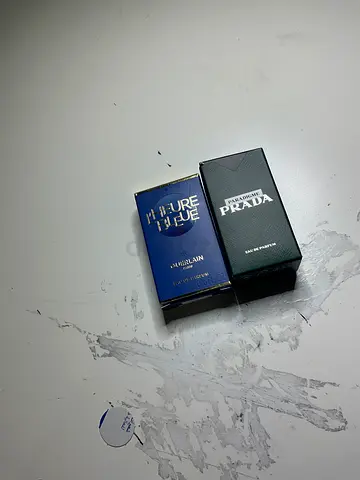 Two men's perfume boxes — Prada Luna Rossa and Azzaro Pour Homme (new boxes)