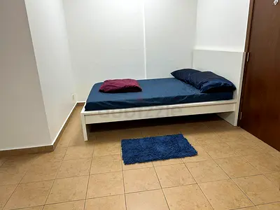 IKEA Double white bed frame with headboard and mattress - good condition