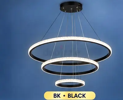 Modern Black LED Ring Pendant Chandelier - 3-Tier 3color size 60.40.20 Offer prices Only 110