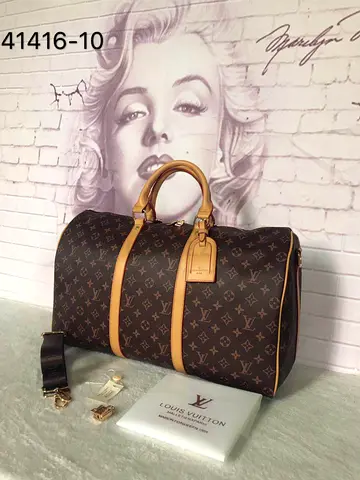 Louis Vuitton Keepall 45 Monogram Travel Duffel Bag - Brown