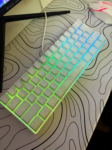 Compact 60% RGB Mechanical Keyboard - White, Working Condition