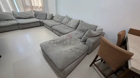 Pan Home pianca feather 🪶 filled modular sofa with footstool