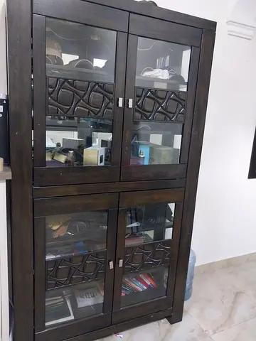 Beautiful book rack or storage rack with lights inside and mirror also inside