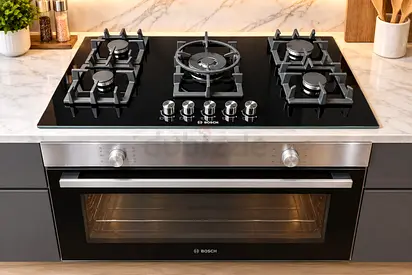Bosch built-in gas hob with integrated electric oven - good condition