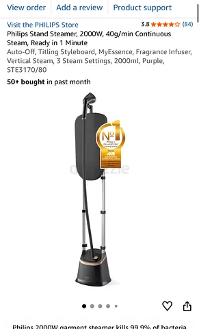 BRAND NEW! Philips 2000W Garment Steamer - Vertical Steamer with Board