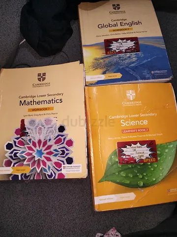 cambridge lower secondary textbook science, global english and maths for grade 7