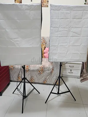 Pair of Softbox Lighting Kits with Stands - Good Working Condition