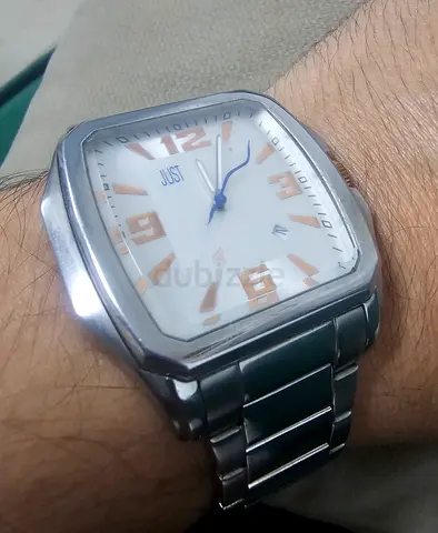 JUST stainless steel men's wristwatch, working — casual sporty style ساعة