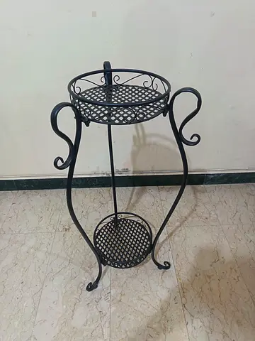 Black Wrought Iron Two-Tier Plant/Display Stand only