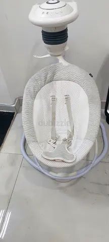 Jikel electric baby swing/rocker with harness - neutral grey