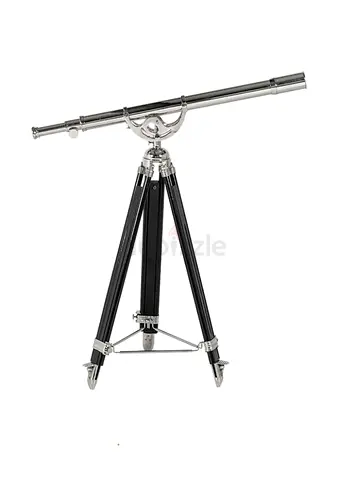 ETHAN Vintage-style Brass Telescope on Wooden Tripod (Decorative/Functional)