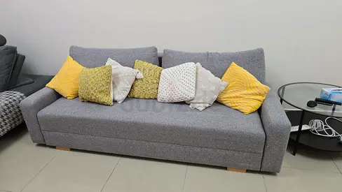 Gray 3-seater Sofa with Cushions - Good Condition