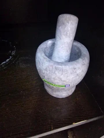 Granite mortar and pestle - used, sturdy kitchen tool