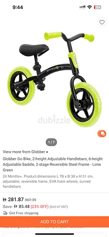 Glibber Go Bike 2-wheel Balance Bike for Toddlers - Lime Green
