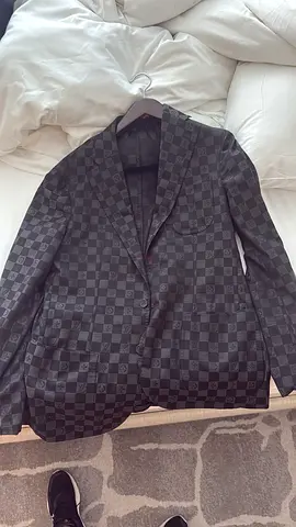 Men's dark checkered blazer / suit jacket - excellent condition