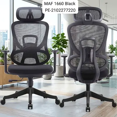 Ergonomic Mesh Office Chair with Headrest - Black (MAF 1660)