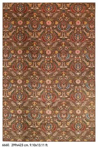 299 x 423 cm | Suzani Brown Design new Hand Knotted Wool Afghan Carpet