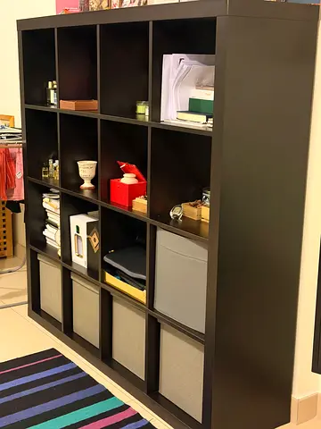 Large 4x4 Cubed Shelf Unit (IKEA-style) - Dark Brown/Black