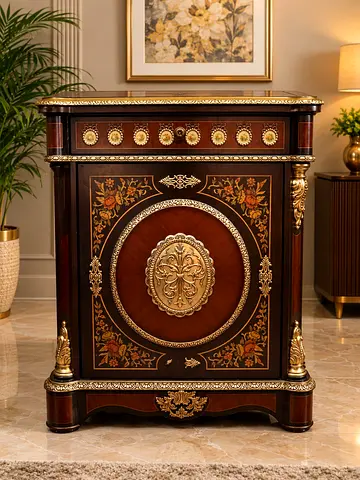 uxury Decorative Cabinet – Elegant Gold Detailing