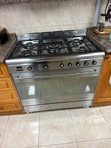 Smeg Top Gas Oven Electric Cooker 90x60cm Silver