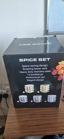 Stainless Steel Spice Jar Set with Rack - New in Box
