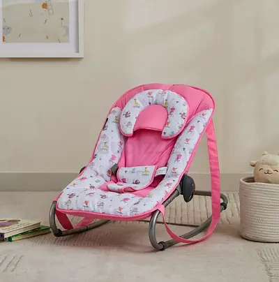 Pink Baby Rocker/Bouncer Seat with Padded Insert